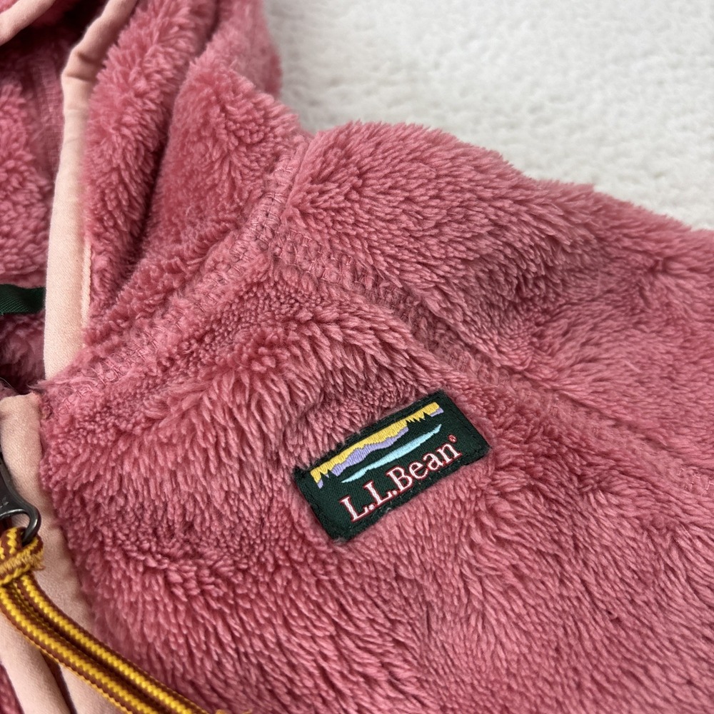 LL BEAN Hi-Pile Fleece Jacket Toddler Girls 2T Rose Pink Full Zip Bear Ears EUC - Picture 10 of 13